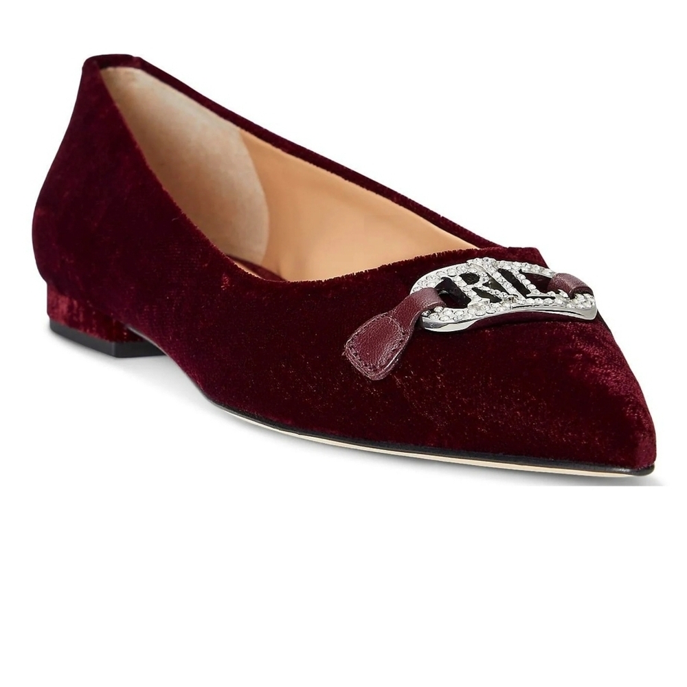 New Ralph Lauren Purple Velvet Lilah Loafers